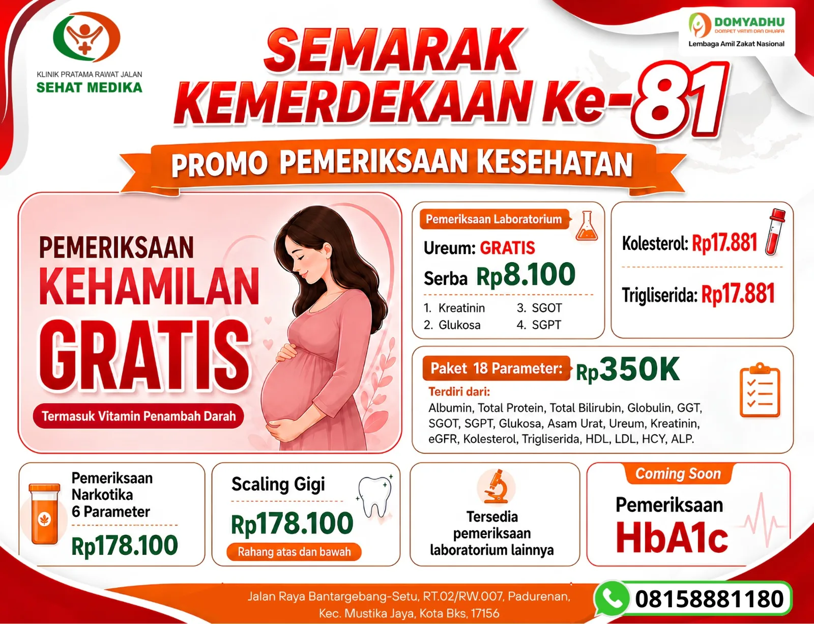 Poster Promo Kemerdekaan dari Klinik Sehat Medika